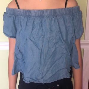 denim off the shoulder from cotton on